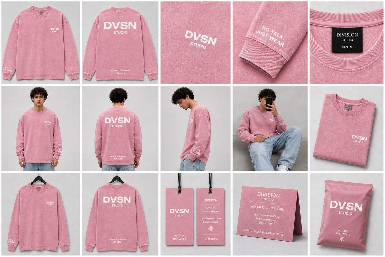 Pink washed Division Studio productfoto board