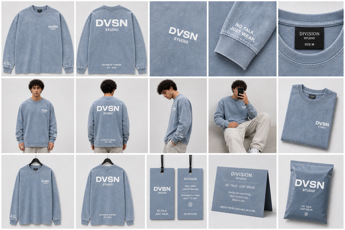 Light blue Division Studio product board